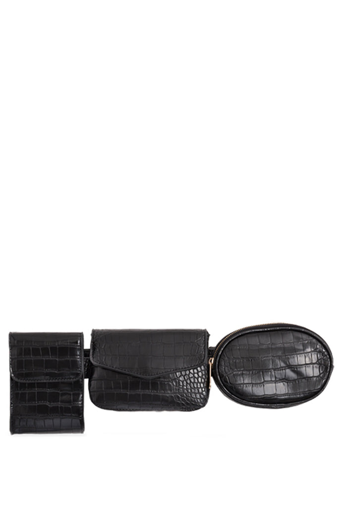 black croc bum bag