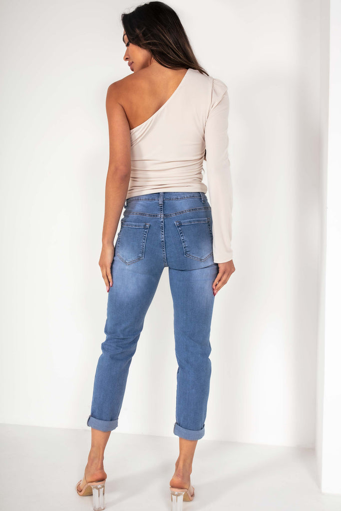 Wyatt Blue High Waist Mom Jeans