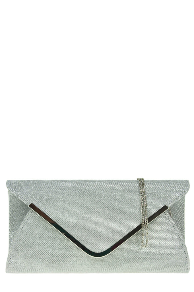 silver envelope clutch