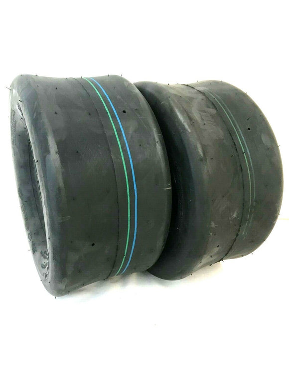 Two 11X6.00-5 Slick Smooth Tires for Zero Turn Mowers and Go Karts Tubeless 11x600-5