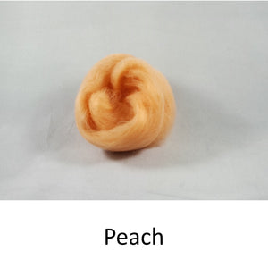 Wool top, Merino 21 micron, Colour: Peach
