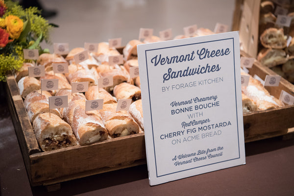 Sandwiches at the Good Food Awards ceremony. Featuring RedCamper's Mostarda and Vermont Creamery's Cheese. 