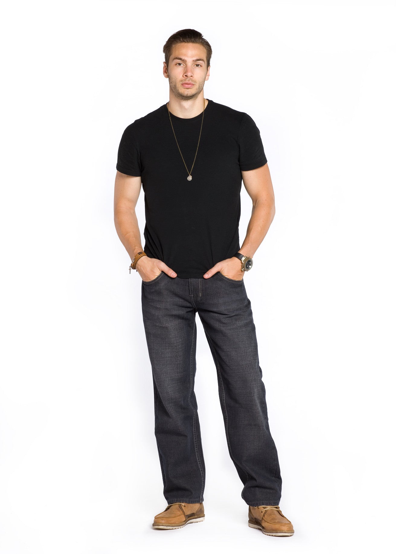 black loose fit jeans mens