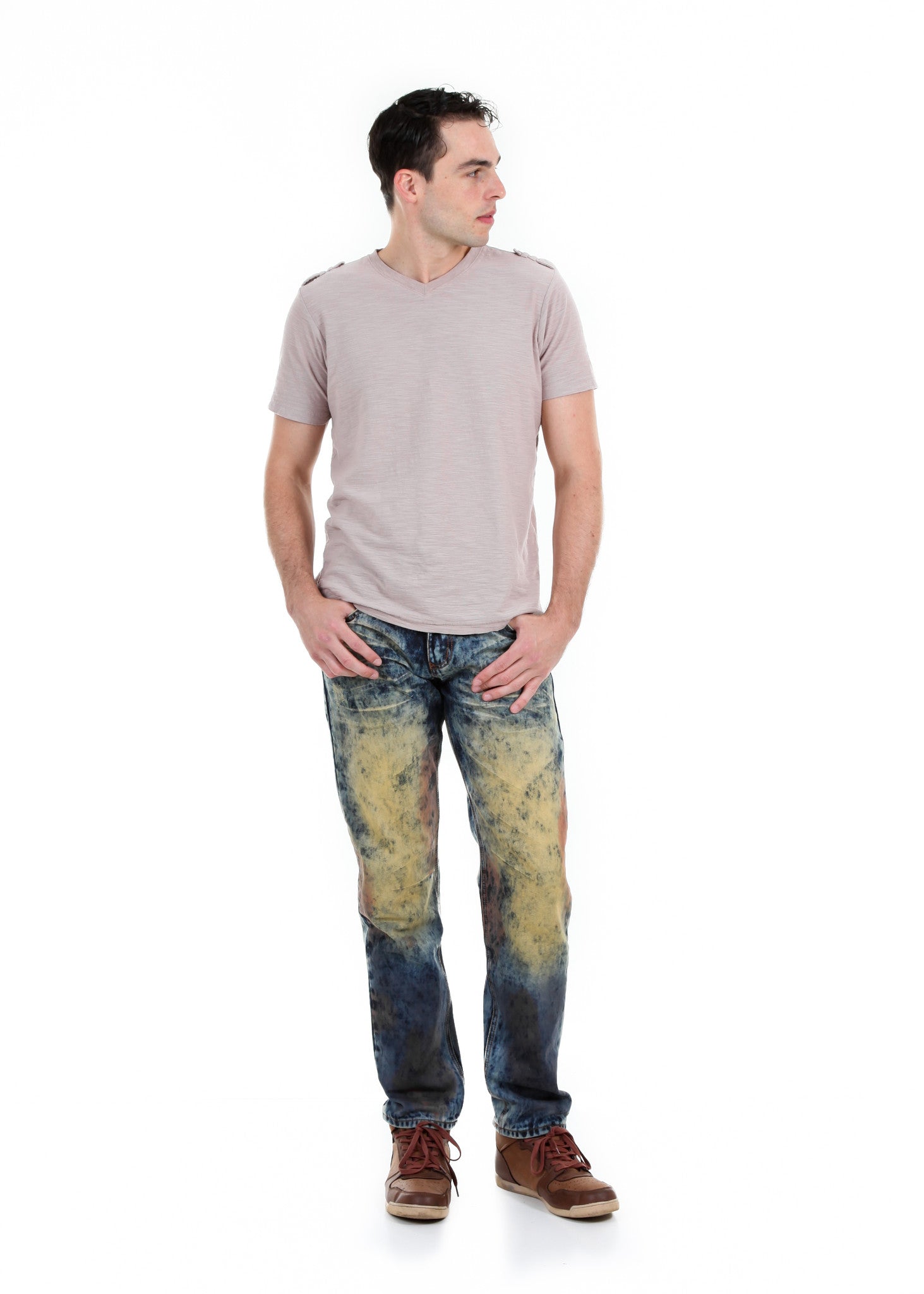 Slim Rainbow Acid Wash Jeans - Royal Blue® Apparel