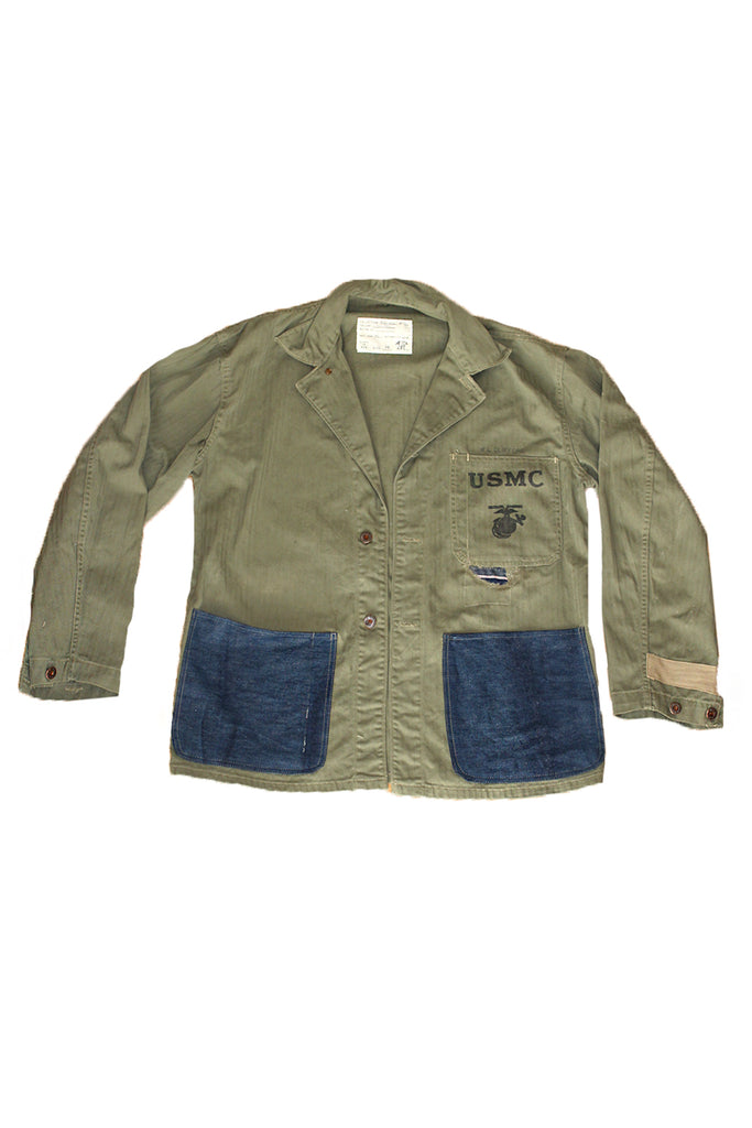 ALC-046 Custom U.S. WWII USMC HBT Herringbone Twill P41 Utility Jacket ...