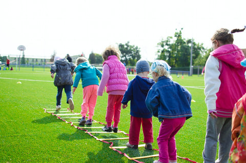 children playing in the school yard