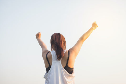 woman feeling happy