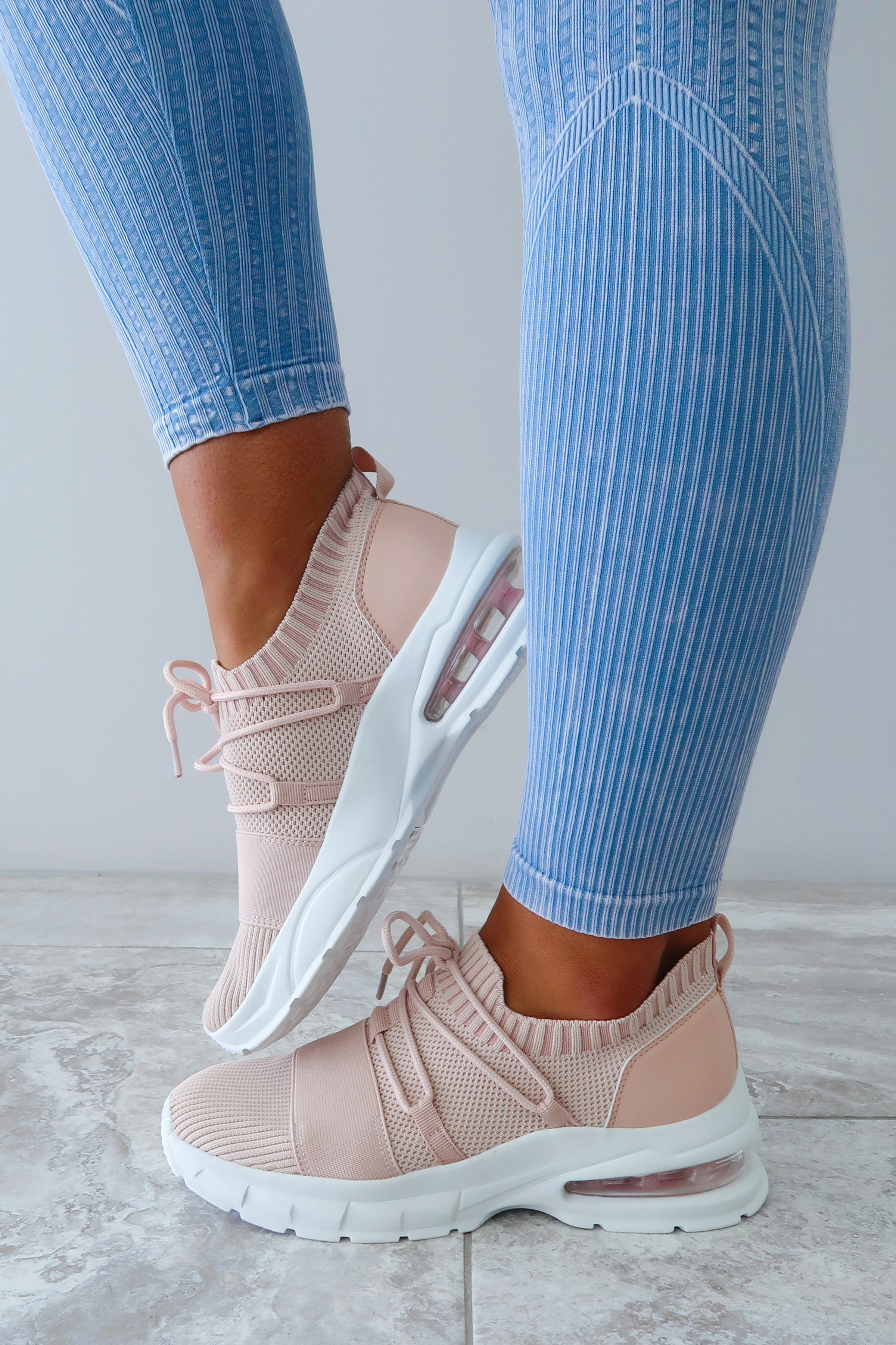 blush color sneakers