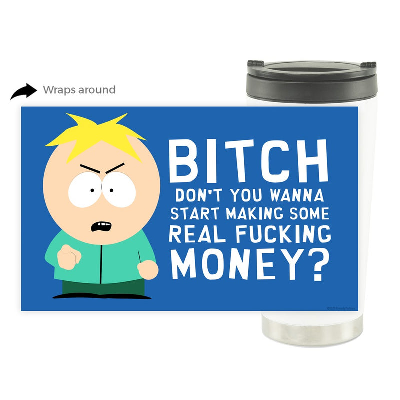 South Park Butters Make Real Money 16 oz Stainless Steel Thermal Trave