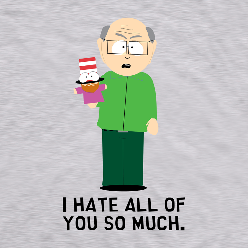 South Park Mr Garrison I Hate All Of You Adult Short Sleeve T Shirt