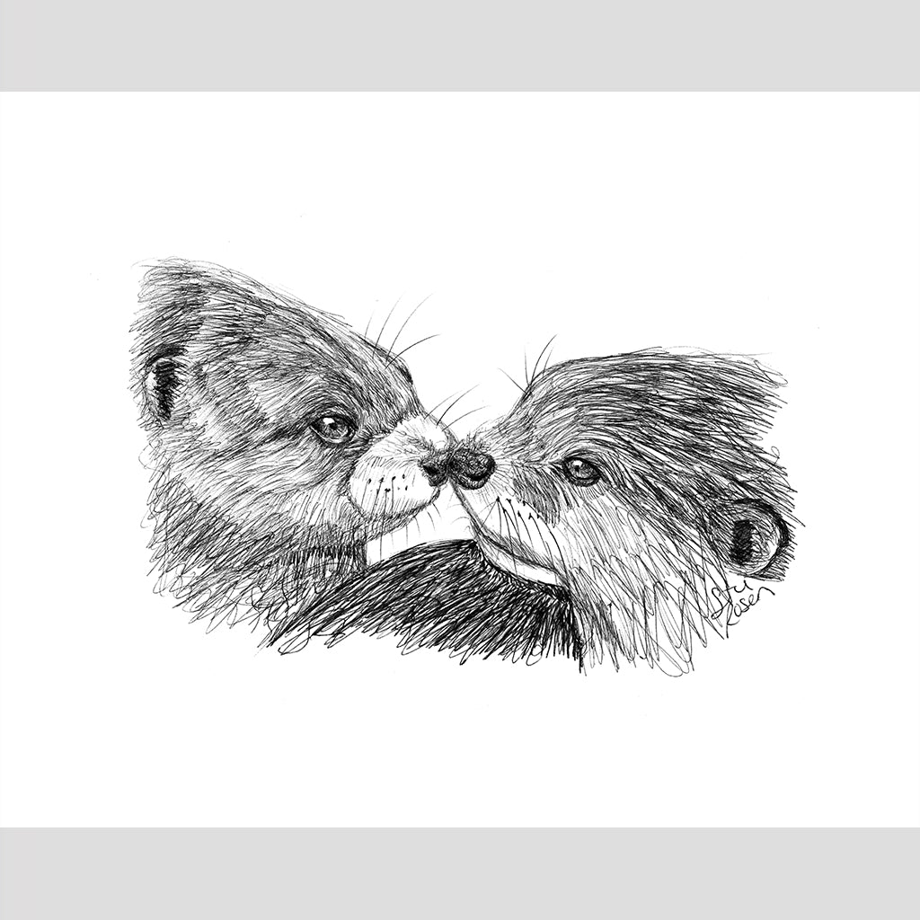 Otter "An Otter Kiss Before I Go" - Giclee Print