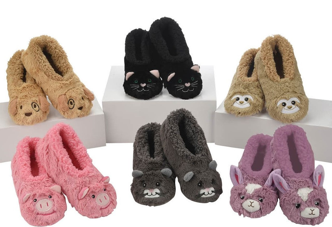 snoozies black cat slippers