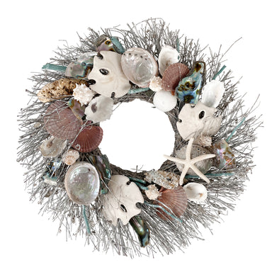 Yacht Silks Luxury Sea Green Starfish Indoor/Outdoor Holiday Wreath