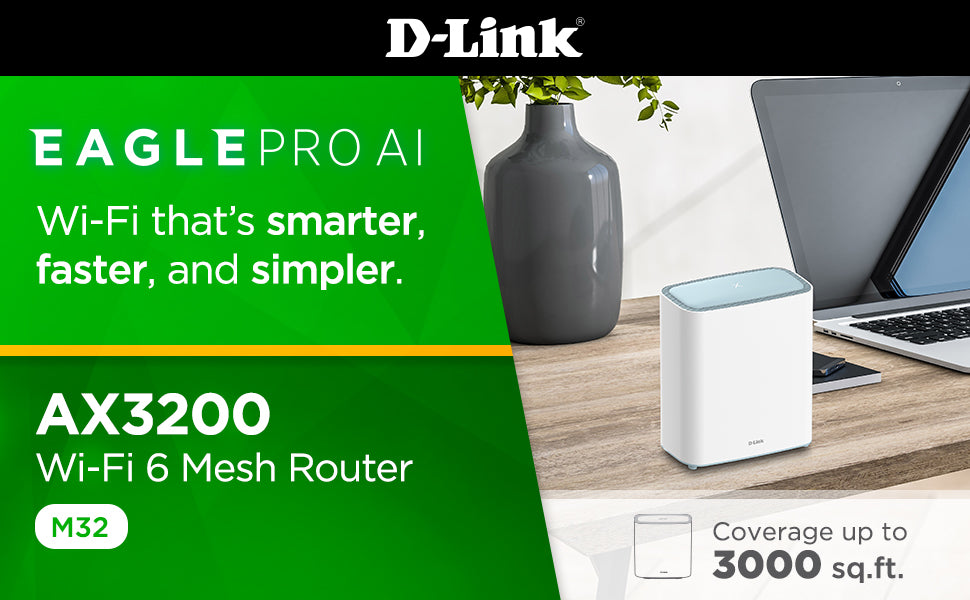 D-Link EAGLE PRO AI WiFi Lifestyle Router Smart Wireless Internet –  D-Link Systems, Inc