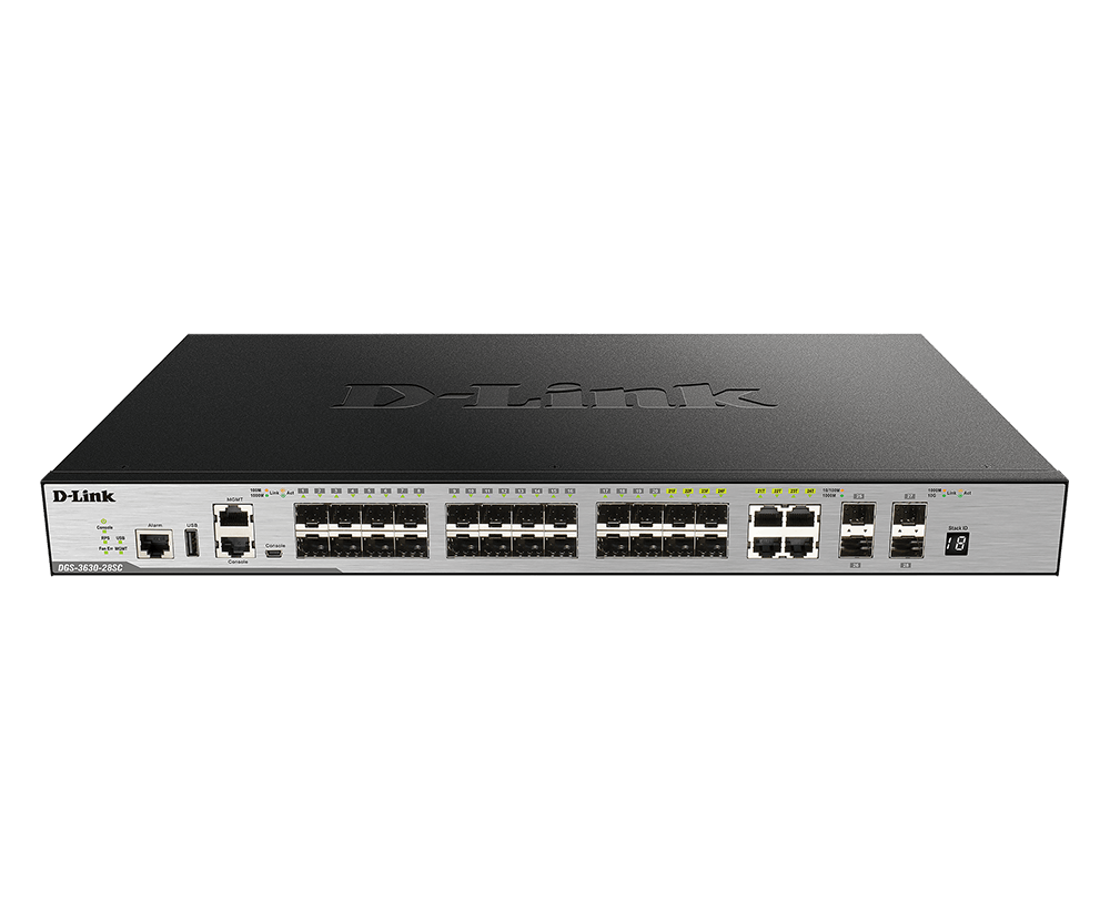 D-Link 28-Port Managed Stackable Switch with 10GbE Ports | 20 GbE SFP Ports + 4 1GbE Combo Ports + 4 10GbE SFP+ Uplink Ports | L - D-Link Systems product image