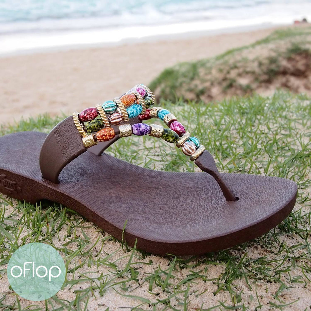 Brown Sparkle Karma Pali Hawaii Thong Sandals – Oflop