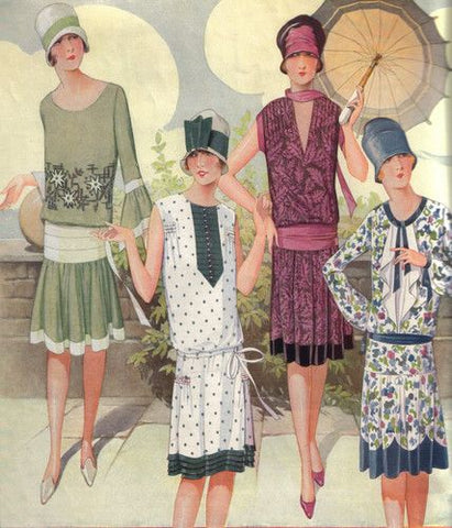 Illustration of women in 1920's fashions