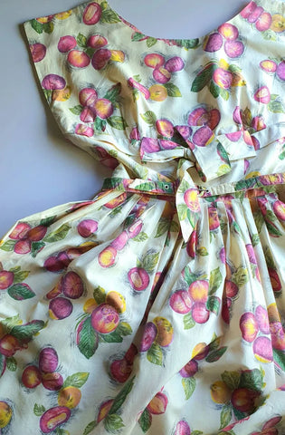 Novelty print 1950's dress