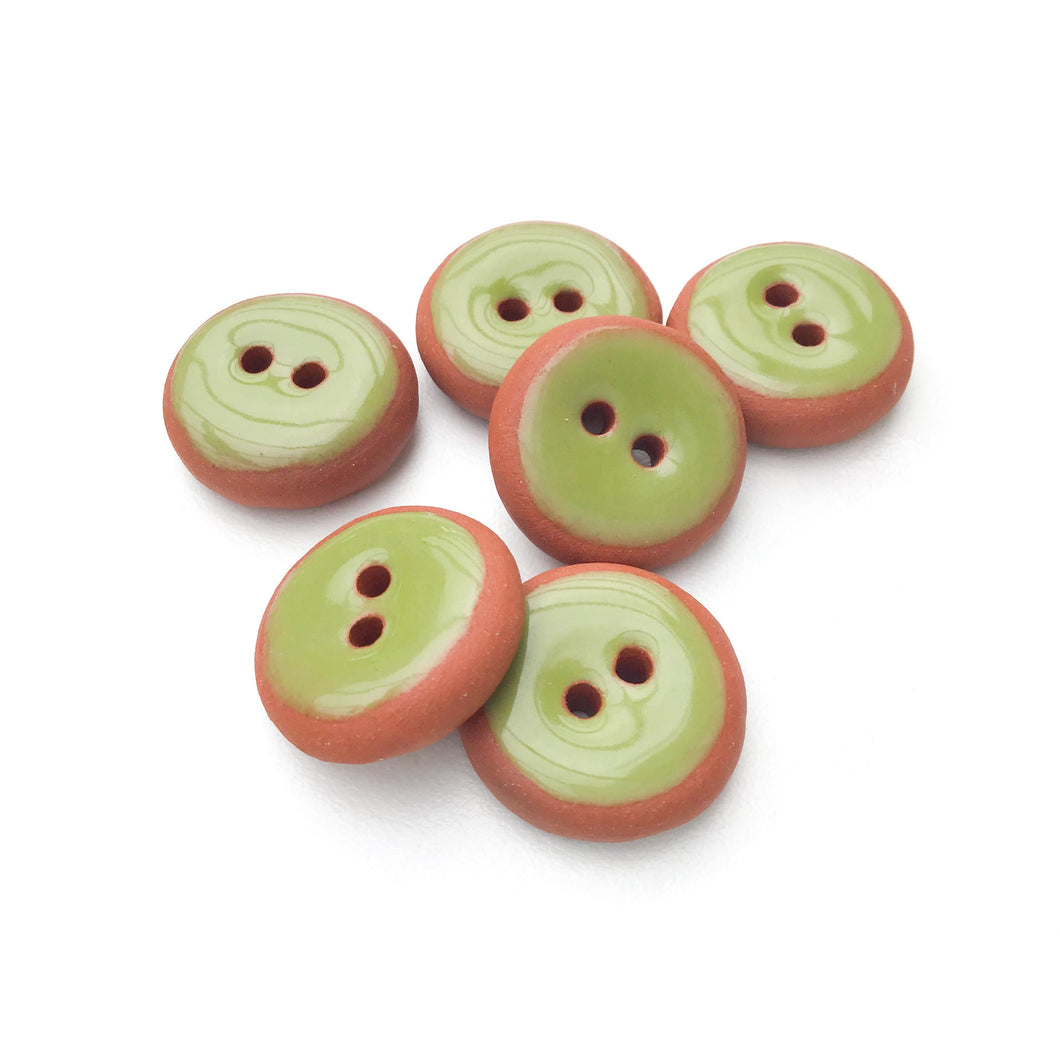 Olive Green Ceramic Buttons - Terracotta Clay Buttons - Army Green - 3/4