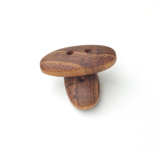 Black Locust Wood Buttons - Wooden Toggle Buttons - 3/4 X 1 3/16 - 4 Pack