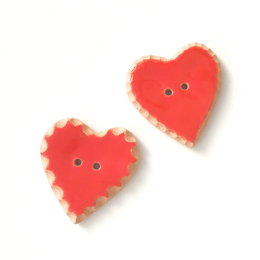 Decorative Heart Buttons - Ceramic Heart Button - 1 3/8
