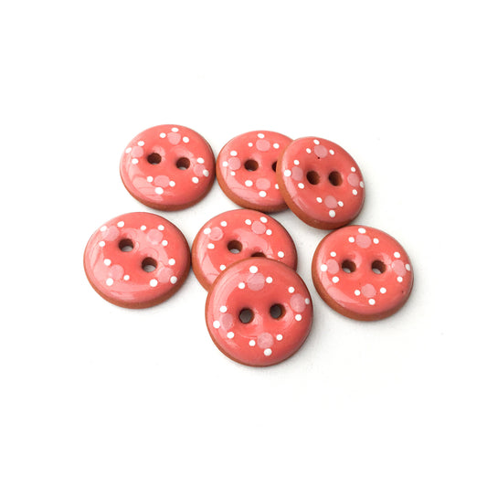 Oval Ceramic Buttons - Light Coral Pink Clay Buttons - 5/8 x 7/8 - 6