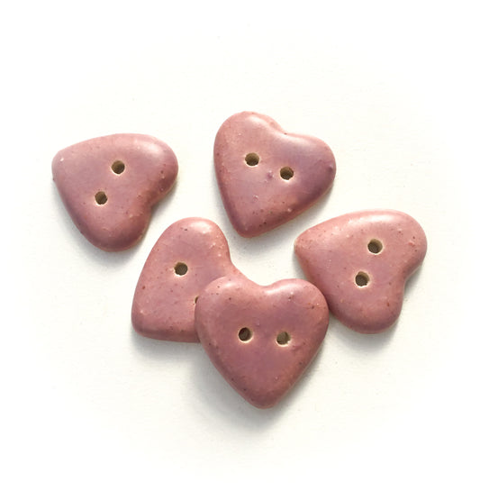 Bright Red Heart Buttons - Ceramic Heart Buttons - 7/8 (ws-15)