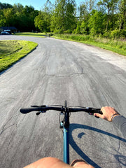 riding my bike on the tow path