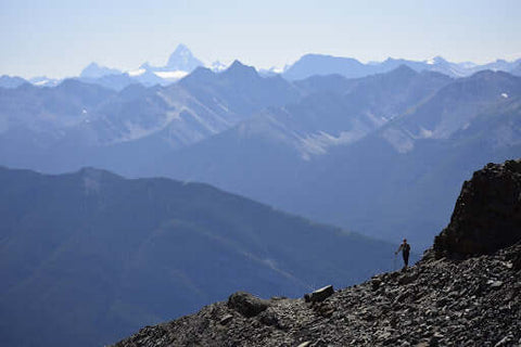 Hiker coming around the Hidden Notch