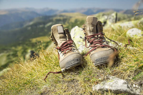 Pair of unlaced hiking boots