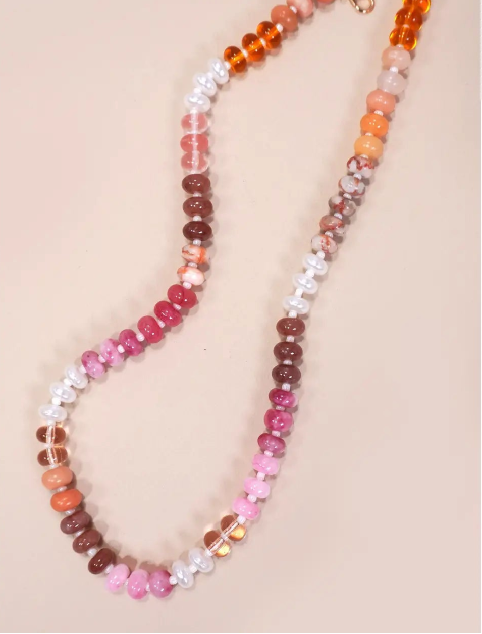 Autumn Natural Agate Bead Necklace