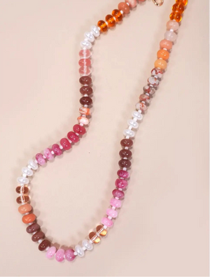 Autumn Natural Agate Bead Necklace - Tickledpinkshoppe