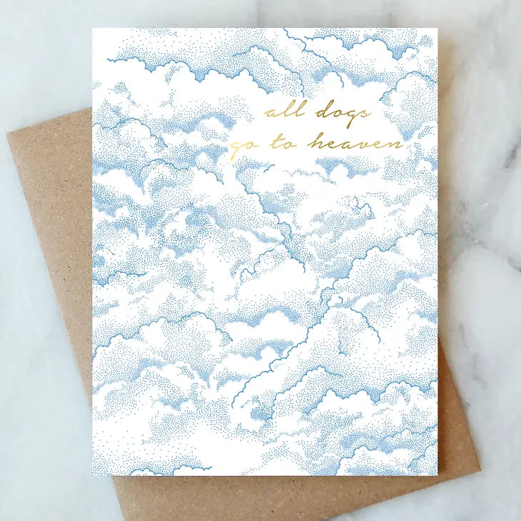 Puffy Cloud All Dogs Go to Heaven Greeting Card