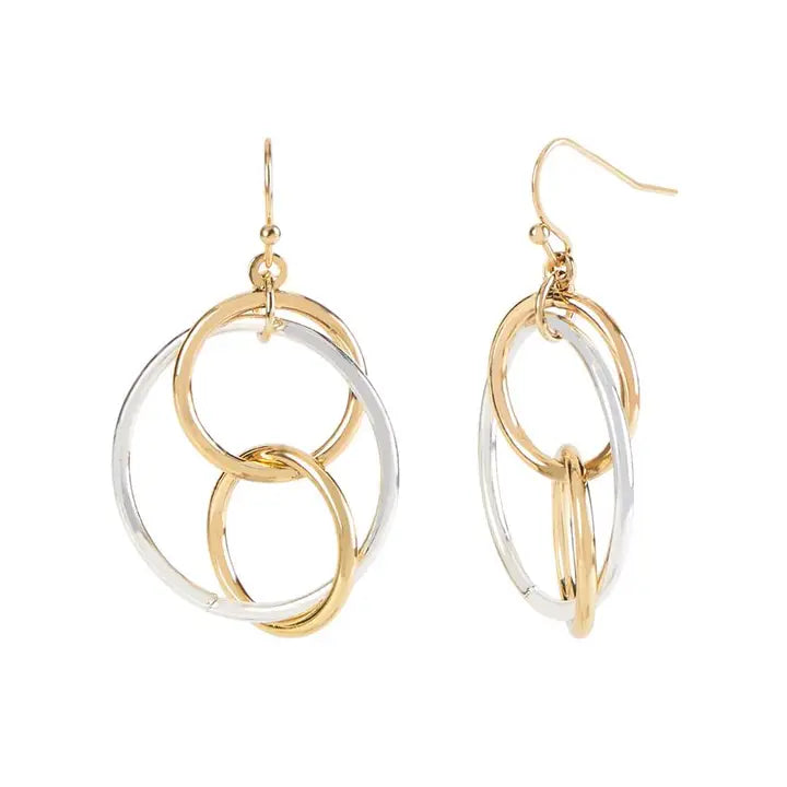 Silver and Gold Connecting Loops Earrings