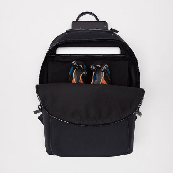 Fabric + Leather Ziptop Rucksack