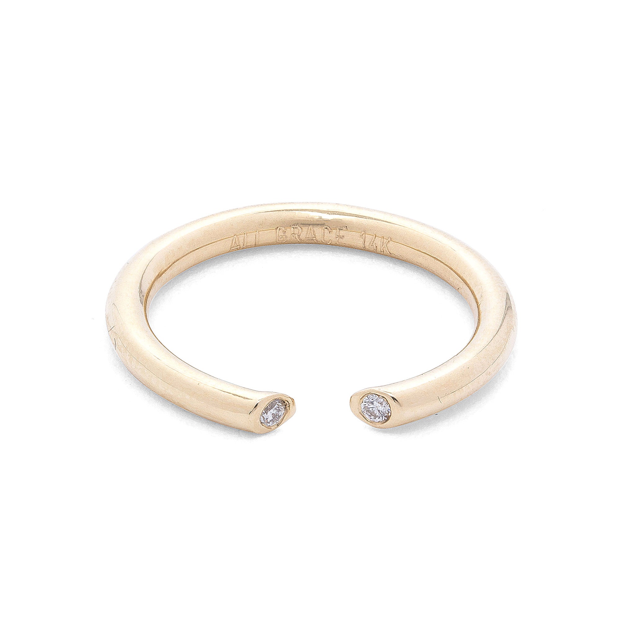 Yellow Gold 'Tina' Diamond Open Ring – Ali Grace Jewelry