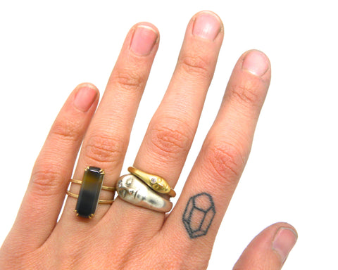 Hannah Blount Jewelry | Dip-Dye Agate Vanity Ring | Studio Blog