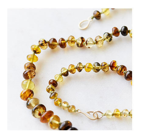 HBJ Volcanic rain amber Ruthie B necklace