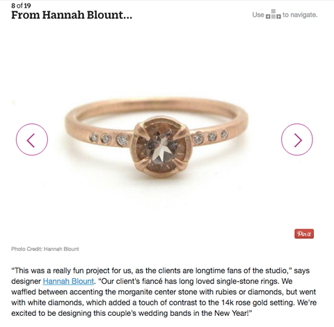 Custom Morganite Engagement Ring by Hannah Blount Jewelry in About.com