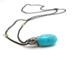 Hannah Blount Jewelry | Cameo Collection | Turquoise Cameo | Medusa Necklace