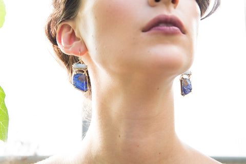 Hannah Blount Jewelry Boulder Opal Diamond Vanity Earrings | Sadie Dayton Photography