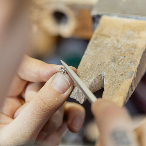 Tiny Marquis Salt + Pepper Diamond Vanity Studs by Hannah Blount Jewelry Studio Blog Process