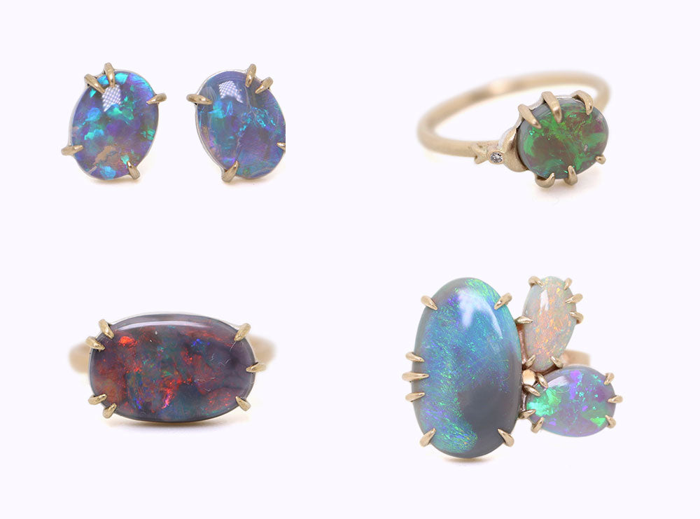 Australian lighting ridge opal rings