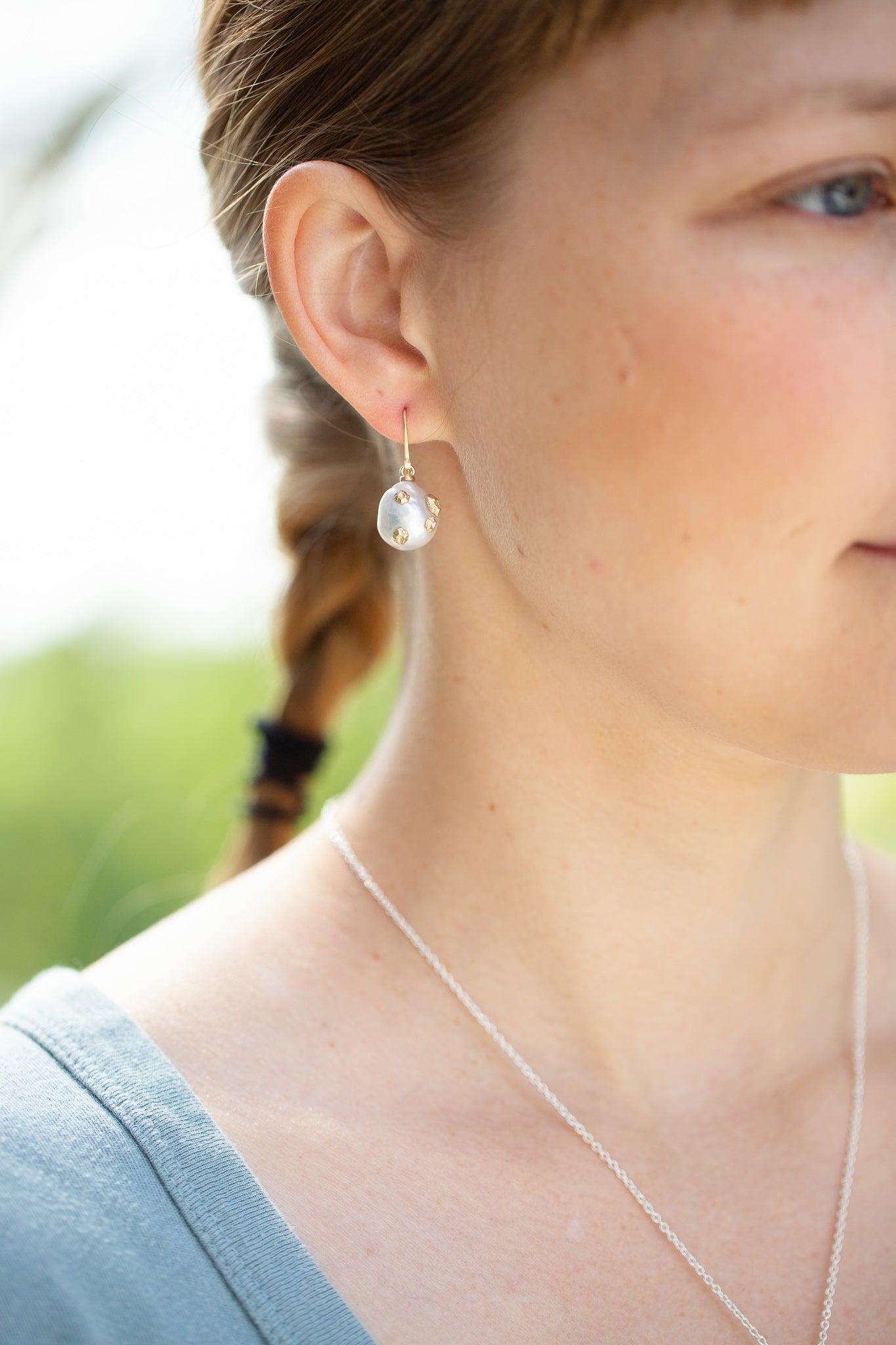 Baroque Pearl Ruthie B. Earrings with Barnacles