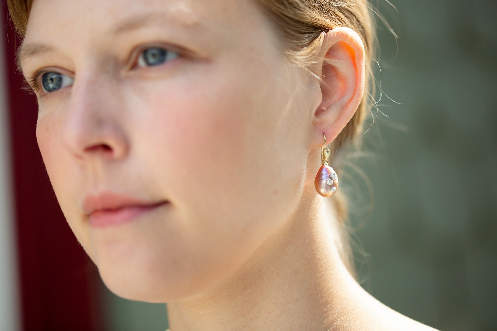 Venus Pearl Figurehead Cameo Earrings with Barnacles