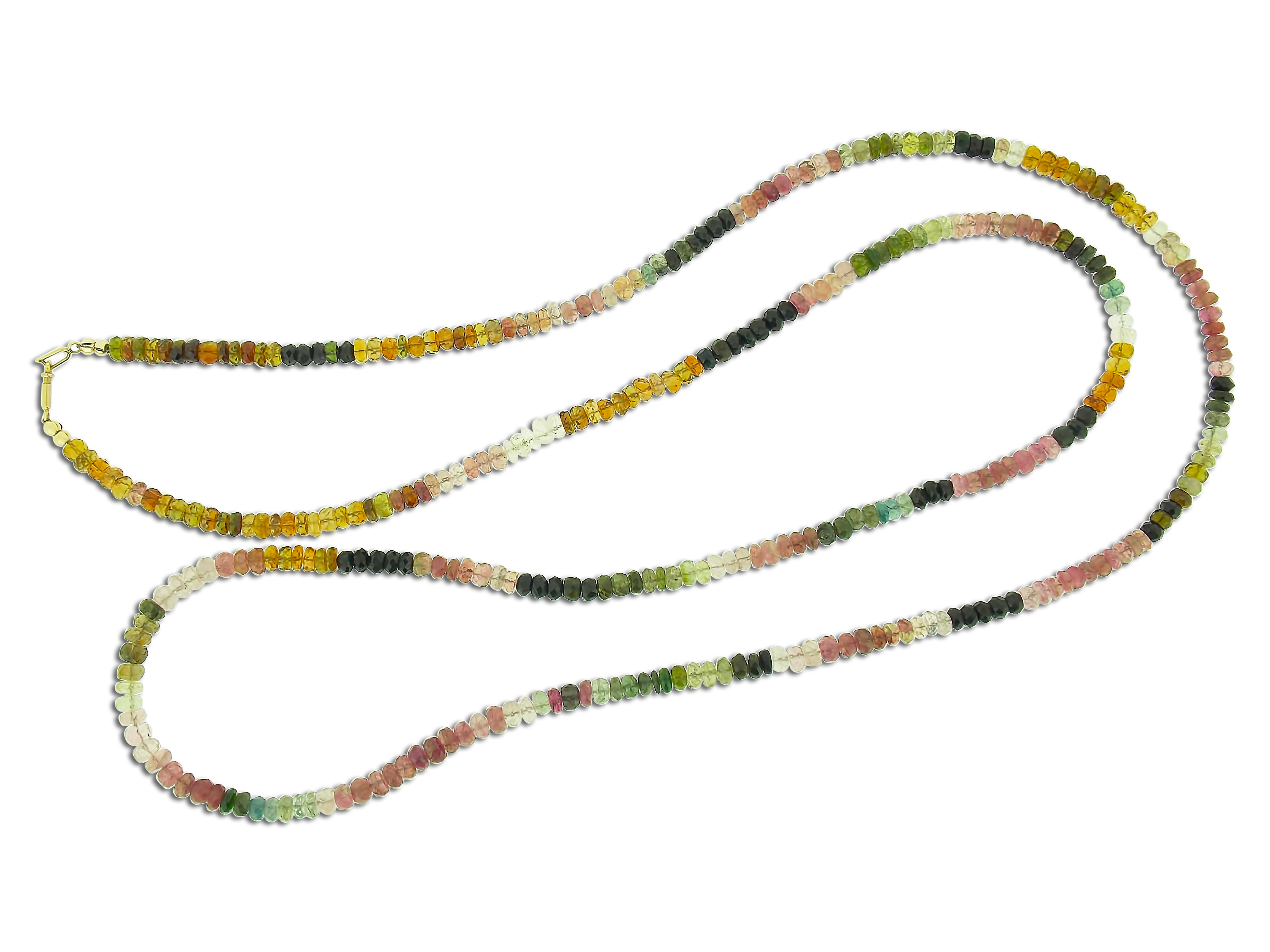 Rainbow Tourmaline Long Necklace