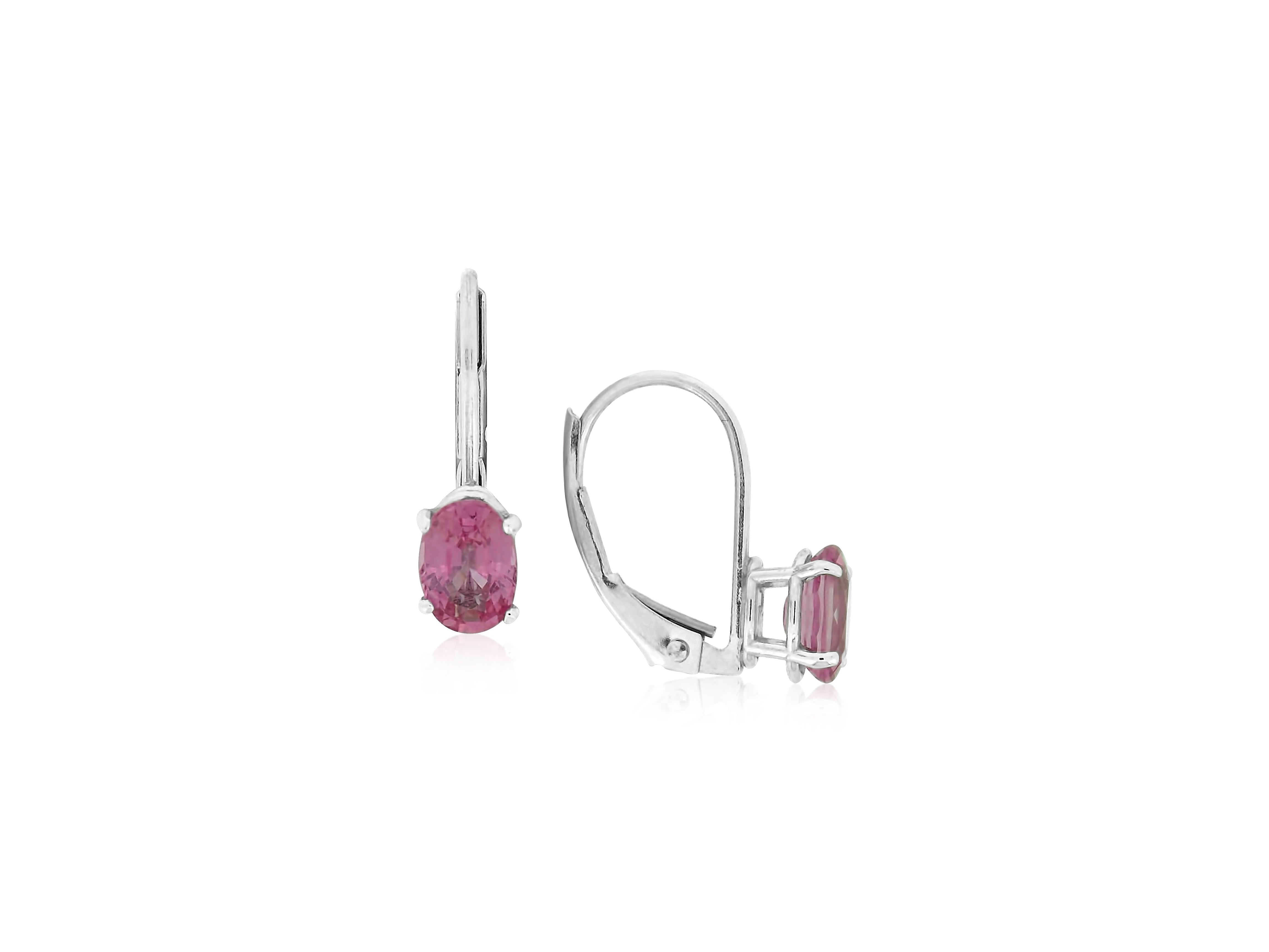 Pink Sapphire Lever Back Earrings