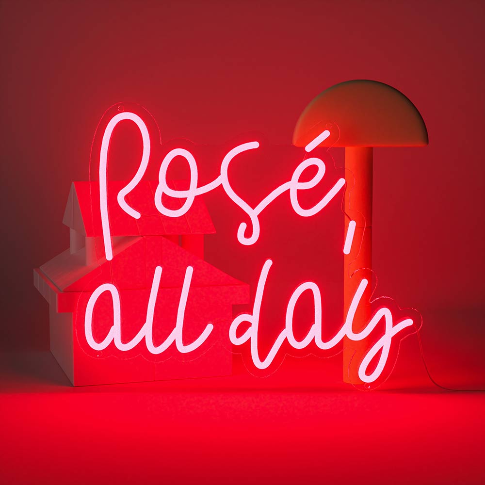 rose all day neon sign