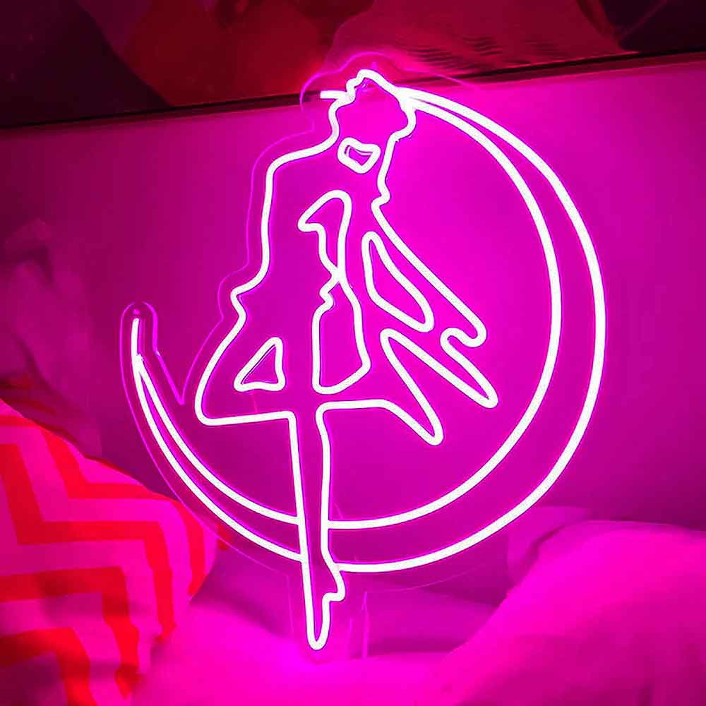 sailor moon neon wall light