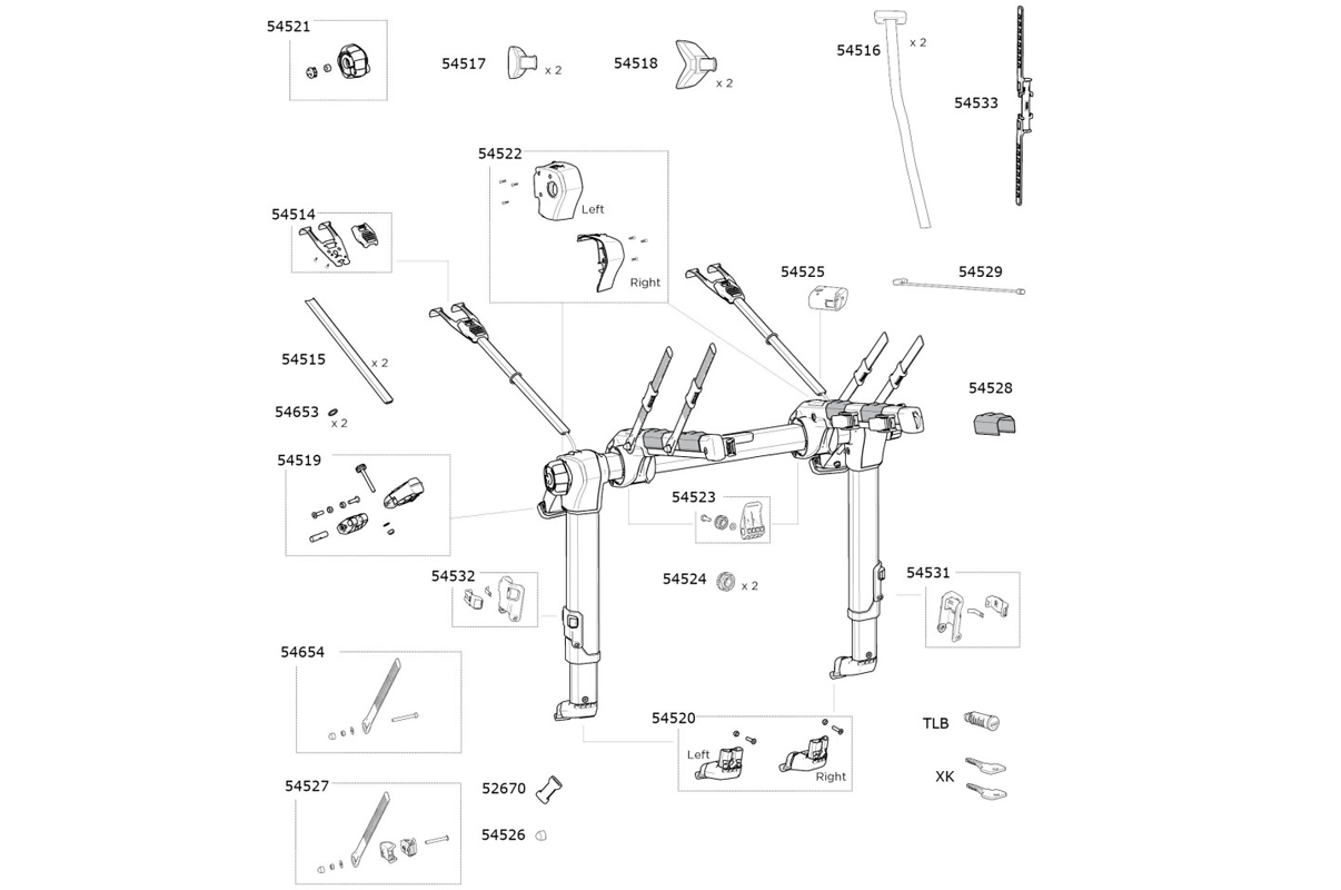 Thule OutWay Hanging 994 Spare Parts